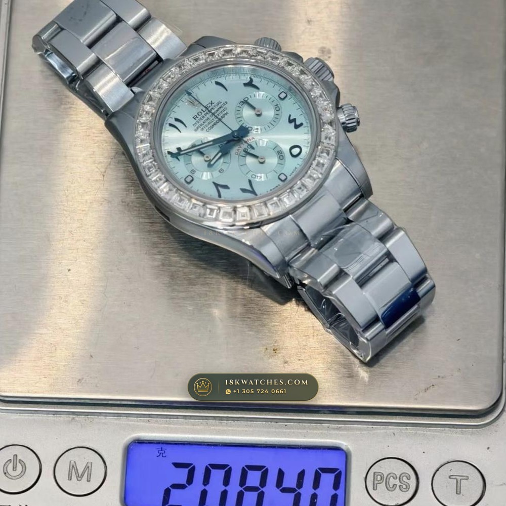 Rolex Cosmograph Daytona Diamond-Set Bezel 950 Platinum Ref. 116576TBR — Studio Gallery Plate VIII in 950 Platinum Pt950 (282.1g Verified Mass, Rolex Manufacture Cal. 4130 - 72h Power Reserve)