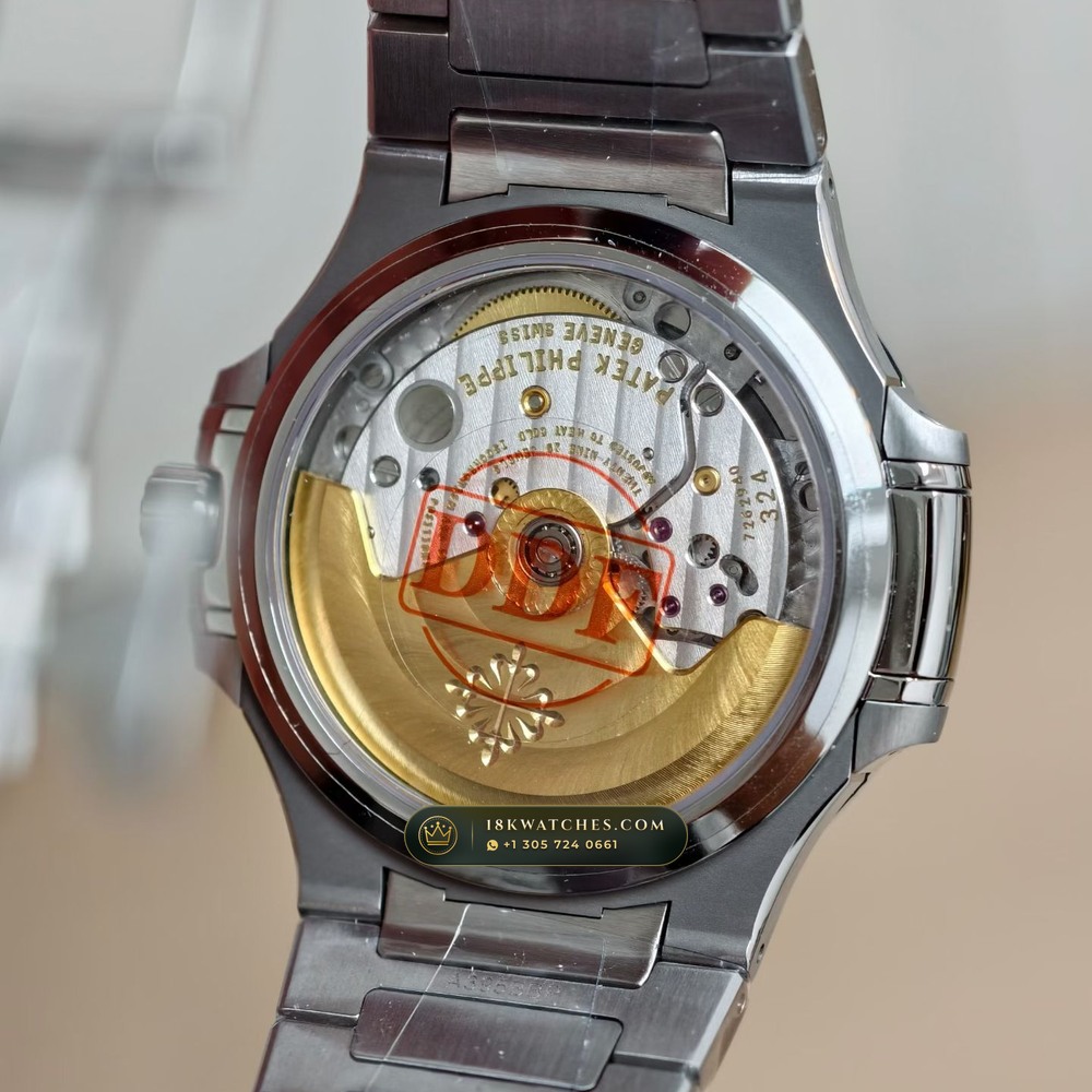 Patek Philippe Nautilus Ladies Automatic 35.2mm Diamond Bezel Ref. 7118/1200A-001 — Studio Gallery Plate VIII in 904L Stainless Steel Custom Architecture (96.2g Verified Mass, Patek Philippe Cal. 324 S C - 21K Gold Rotor)