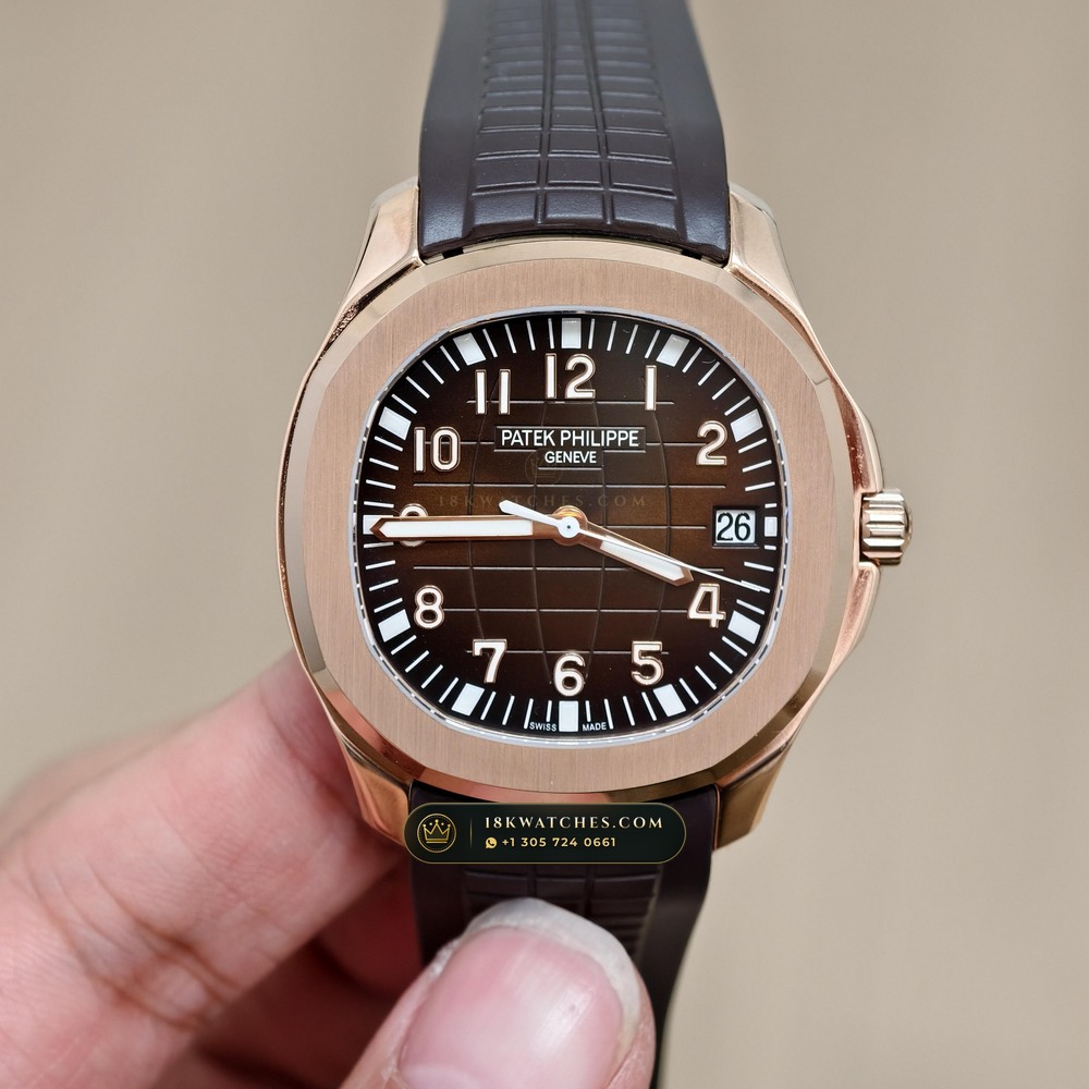 Patek Philippe Aquanaut Extra-Large Self-Winding 18K Rose Gold Hand-Chamfered Bevel Spec Ref. 5167R