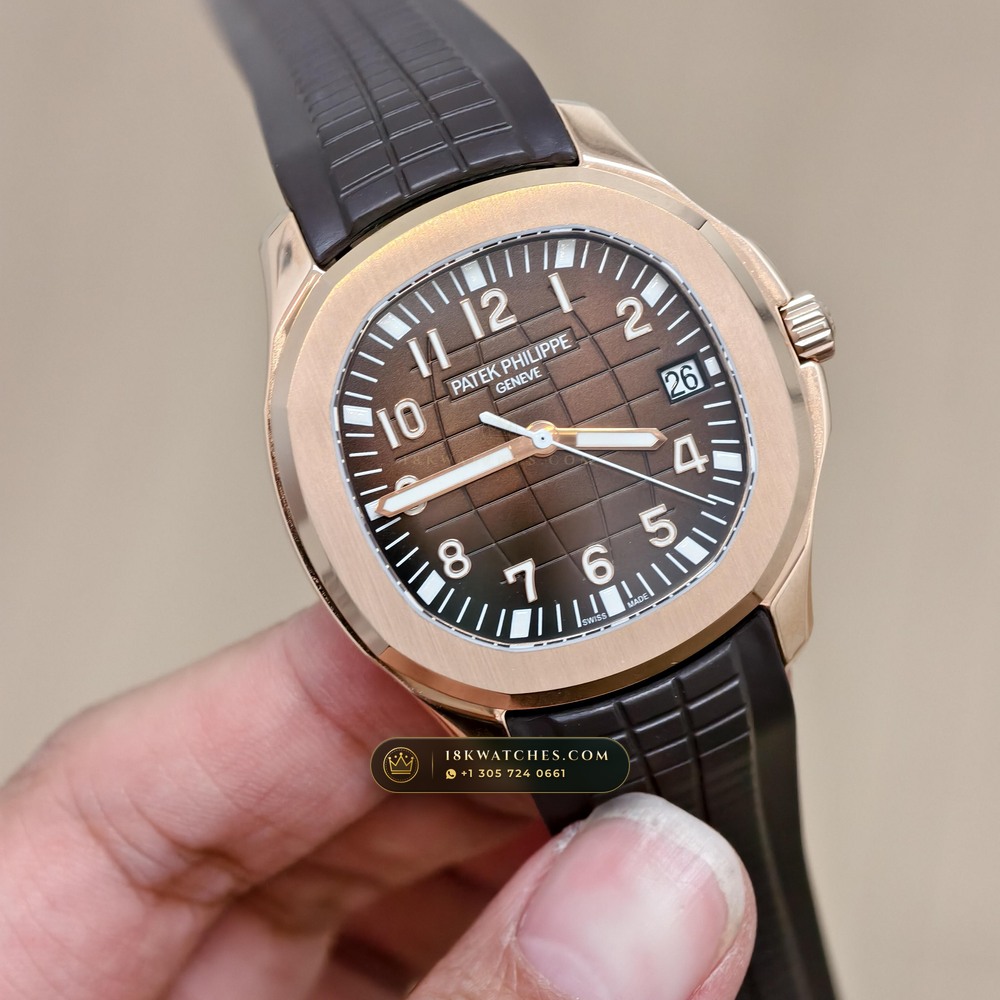 Patek Philippe Aquanaut Extra-Large Self-Winding 18K Rose Gold Hand-Chamfered Bevel Spec Ref. 5167R — Studio Gallery Plate III in 18K Rose Gold Au750 (108.2g Verified Mass, Patek Philippe Cal. 324 S C - 21K Gold Rotor)