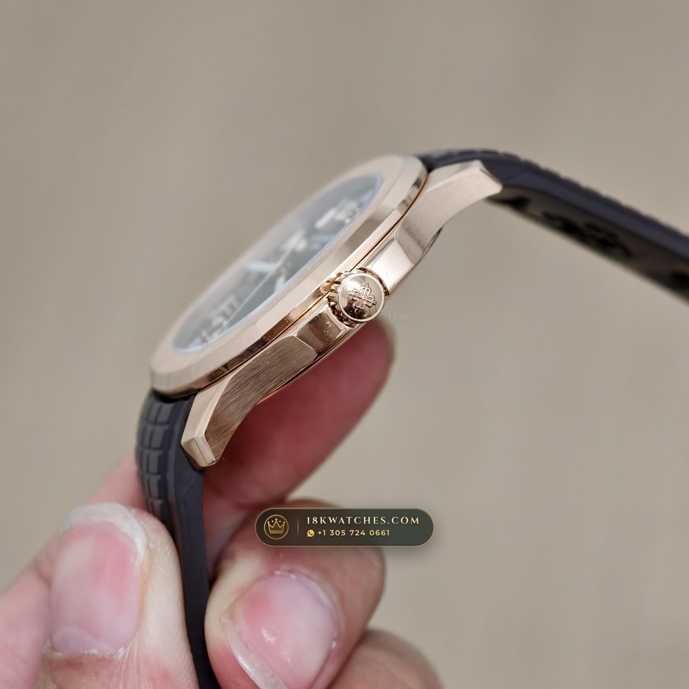 Patek Philippe Aquanaut Extra-Large Self-Winding 18K Rose Gold Hand-Chamfered Bevel Spec Ref. 5167R — Studio Gallery Plate IV in 18K Rose Gold Au750 (108.2g Verified Mass, Patek Philippe Cal. 324 S C - 21K Gold Rotor)