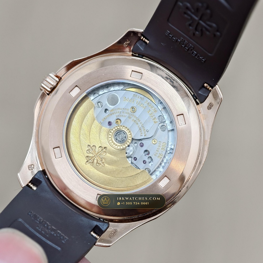 Patek Philippe Aquanaut Extra-Large Self-Winding 18K Rose Gold Hand-Chamfered Bevel Spec Ref. 5167R — Studio Gallery Plate V in 18K Rose Gold Au750 (108.2g Verified Mass, Patek Philippe Cal. 324 S C - 21K Gold Rotor)