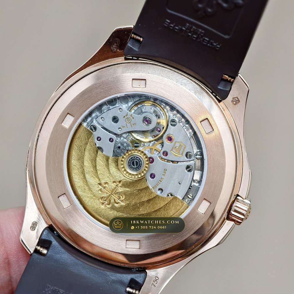 Patek Philippe Aquanaut Extra-Large Self-Winding 18K Rose Gold Hand-Chamfered Bevel Spec Ref. 5167R — Studio Gallery Plate VII in 18K Rose Gold Au750 (108.2g Verified Mass, Patek Philippe Cal. 324 S C - 21K Gold Rotor)