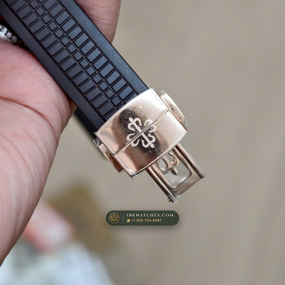 Patek Philippe Aquanaut Extra-Large Self-Winding 18K Rose Gold Hand-Chamfered Bevel Spec Ref. 5167R — Studio Gallery Plate VIII in 18K Rose Gold Au750 (108.2g Verified Mass, Patek Philippe Cal. 324 S C - 21K Gold Rotor)