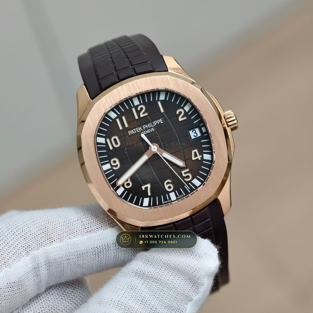 Patek Philippe Aquanaut Extra-Large Self-Winding 18K Rose Gold Sapphire Caseback Spec Ref. 5167R — Studio Gallery Plate III in 18K Rose Gold Au750 (108.2g Verified Mass, Patek Philippe Cal. 324 S C - 21K Gold Rotor)