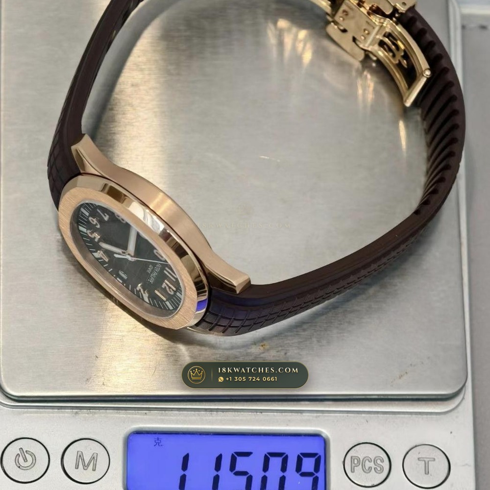 Patek Philippe Aquanaut Extra-Large Self-Winding 18K Rose Gold Sapphire Caseback Spec Ref. 5167R — Studio Gallery Plate VII in 18K Rose Gold Au750 (108.2g Verified Mass, Patek Philippe Cal. 324 S C - 21K Gold Rotor)