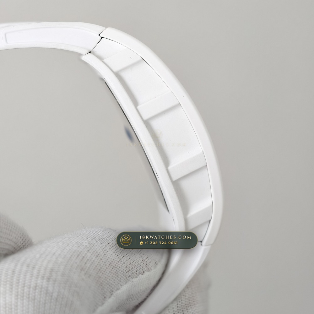 Richard Mille RM 055 Bubba Watson Manual Winding Hand-Chamfered Bevel Spec — Studio Gallery Plate VI in ATZ White Ceramic & Grade 5 Titanium (66.6g Verified Mass, Richard Mille Cal. RMUL2 Grade 5 Titanium Skeleton)