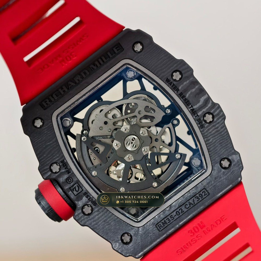 Richard Mille RM 35-02 Rafael Nadal Automatic — Studio Gallery Plate VI in Carbon TPT & Grade 5 Titanium (50.3g Verified Mass, Richard Mille Cal. RMAL1 Variable-Geometry Rotor)