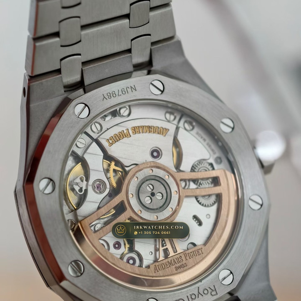 Audemars Piguet Royal Oak Selfwinding 41mm Sapphire Caseback Spec Ref. 15510ST — Studio Gallery Plate V in 904L Stainless Steel Custom Architecture (166.1g Verified Mass, Audemars Piguet Cal. 4302 - 70h Power Reserve)