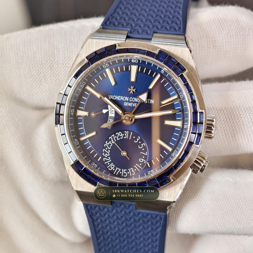 Vacheron Constantin Overseas Dual Time 41mm Ref. 7900V — Studio Gallery Plate II in 904L Stainless Steel Custom Architecture (163.6g Verified Mass, Vacheron Constantin Cal. 5110 DT - 22K Gold Rotor)