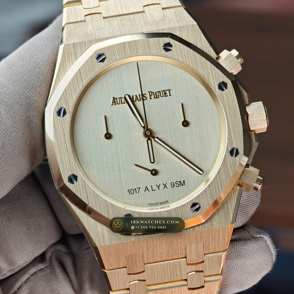 Audemars Piguet Royal Oak Selfwinding Chronograph 41mm 18K Yellow Gold Ref. 26240BA.OO.1320BA.01 — Studio Gallery Plate II in 18K Yellow Gold Au750 (246.0g Verified Mass, Audemars Piguet Cal. 4401 Flyback Chronograph)