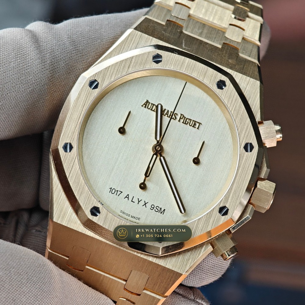 Audemars Piguet Royal Oak Selfwinding Chronograph 41mm 18K Yellow Gold Ref. 26240BA.OO.1320BA.01 — Studio Gallery Plate III in 18K Yellow Gold Au750 (246.0g Verified Mass, Audemars Piguet Cal. 4401 Flyback Chronograph)