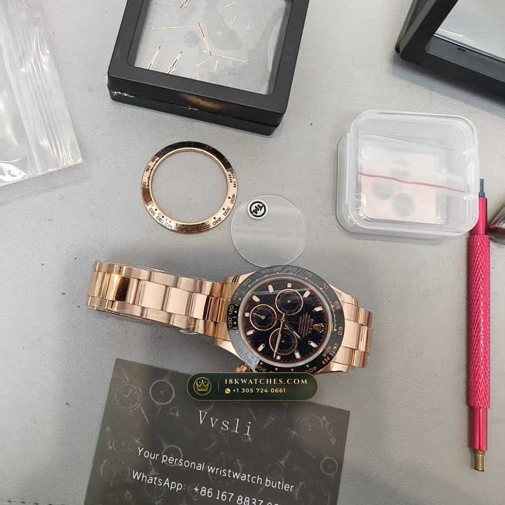 Rolex Cosmograph Daytona Starry Sky Dial 18K Everose Gold Ref. 126505 — Studio Gallery Plate XI in 18K Rose Gold Au750 (216.3g Verified Mass, Rolex Manufacture Cal. 4131 - 72h Power Reserve)
