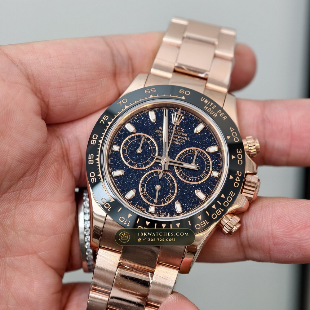 Rolex Cosmograph Daytona Starry Sky Dial 18K Everose Gold Ref. 126505 — Studio Gallery Plate II in 18K Rose Gold Au750 (216.3g Verified Mass, Rolex Manufacture Cal. 4131 - 72h Power Reserve)