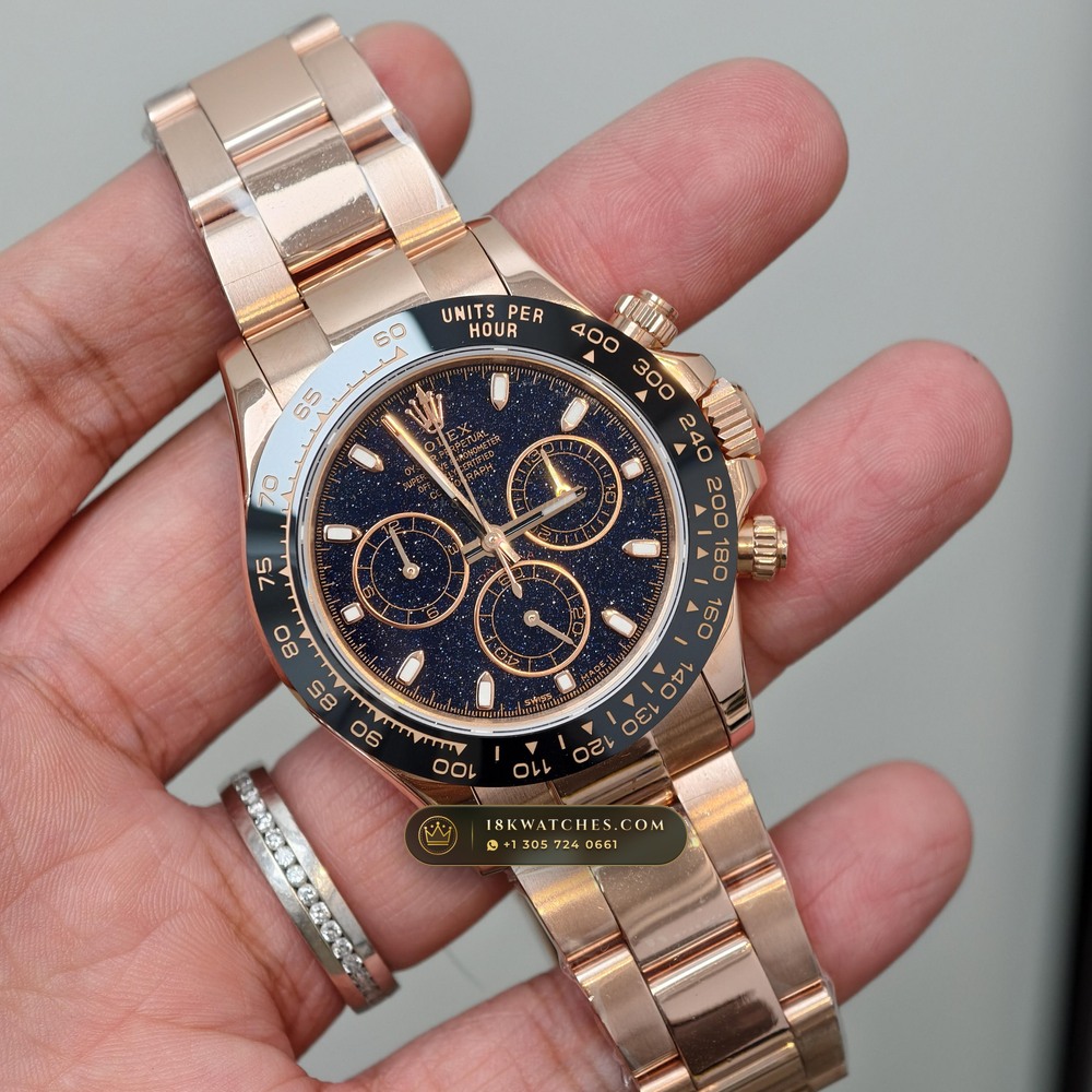 Rolex Cosmograph Daytona Starry Sky Dial 18K Everose Gold Ref. 126505 — Studio Gallery Plate III in 18K Rose Gold Au750 (216.3g Verified Mass, Rolex Manufacture Cal. 4131 - 72h Power Reserve)