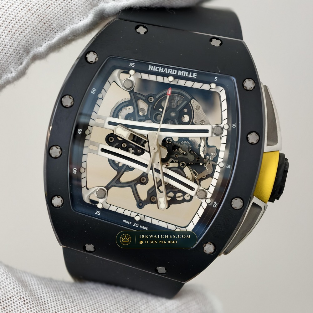 Richard Mille RM 61-01 Yohan Blake Asymmetric Sapphire Caseback Spec — Studio Gallery Plate II in Carbon TPT & Grade 5 Titanium (55.4g Verified Mass, Richard Mille Cal. RMUL2 Free-Sprung Skeleton)