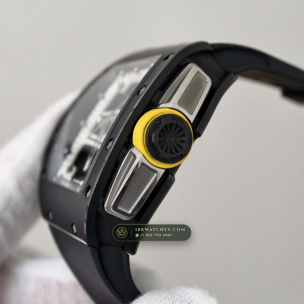 Richard Mille RM 61-01 Yohan Blake Asymmetric Sapphire Caseback Spec — Studio Gallery Plate IV in Carbon TPT & Grade 5 Titanium (55.4g Verified Mass, Richard Mille Cal. RMUL2 Free-Sprung Skeleton)