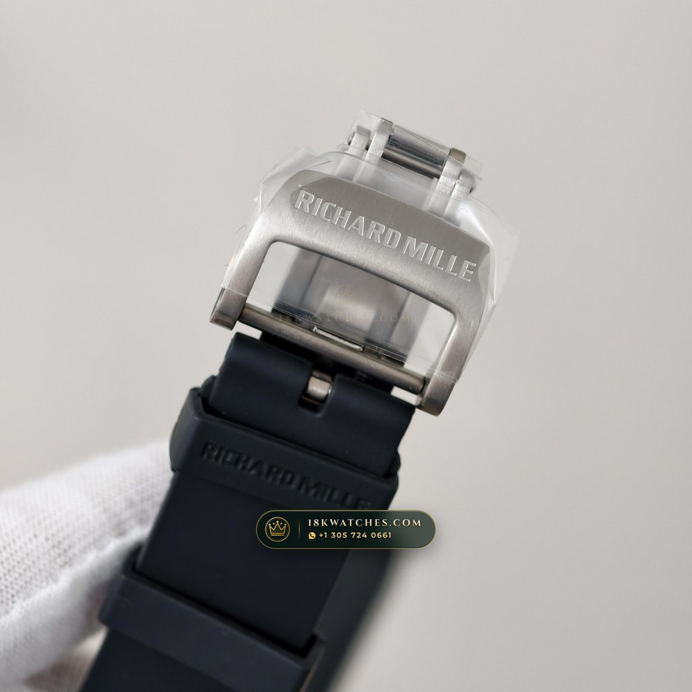 Richard Mille RM 61-01 Yohan Blake Asymmetric Sapphire Caseback Spec — Studio Gallery Plate VI in Carbon TPT & Grade 5 Titanium (55.4g Verified Mass, Richard Mille Cal. RMUL2 Free-Sprung Skeleton)