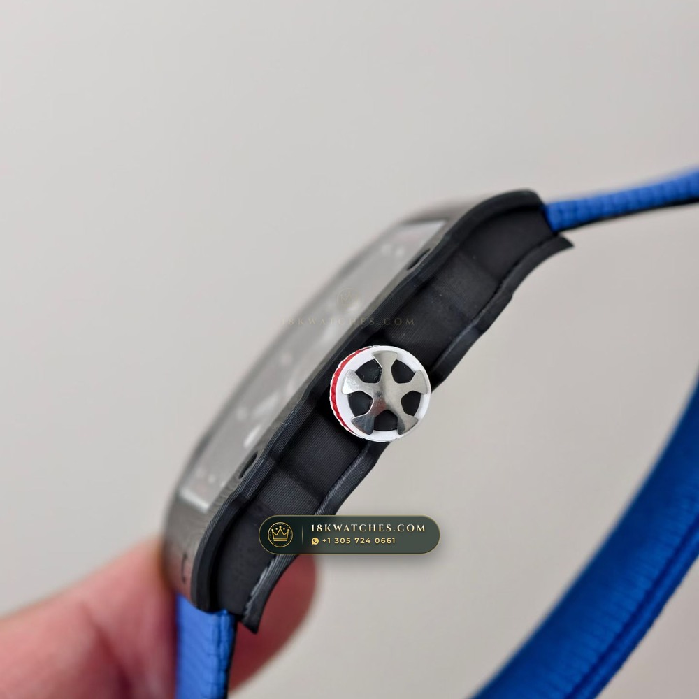 Richard Mille RM 67-02 Automatic Extra-Flat Sebastien Ogier Carbon TPT Sapphire Caseback Spec — Studio Gallery Plate VI in Carbon TPT & Grade 5 Titanium (33.4g Verified Mass, Richard Mille Cal. CRMA7 Skeletonized Titanium)
