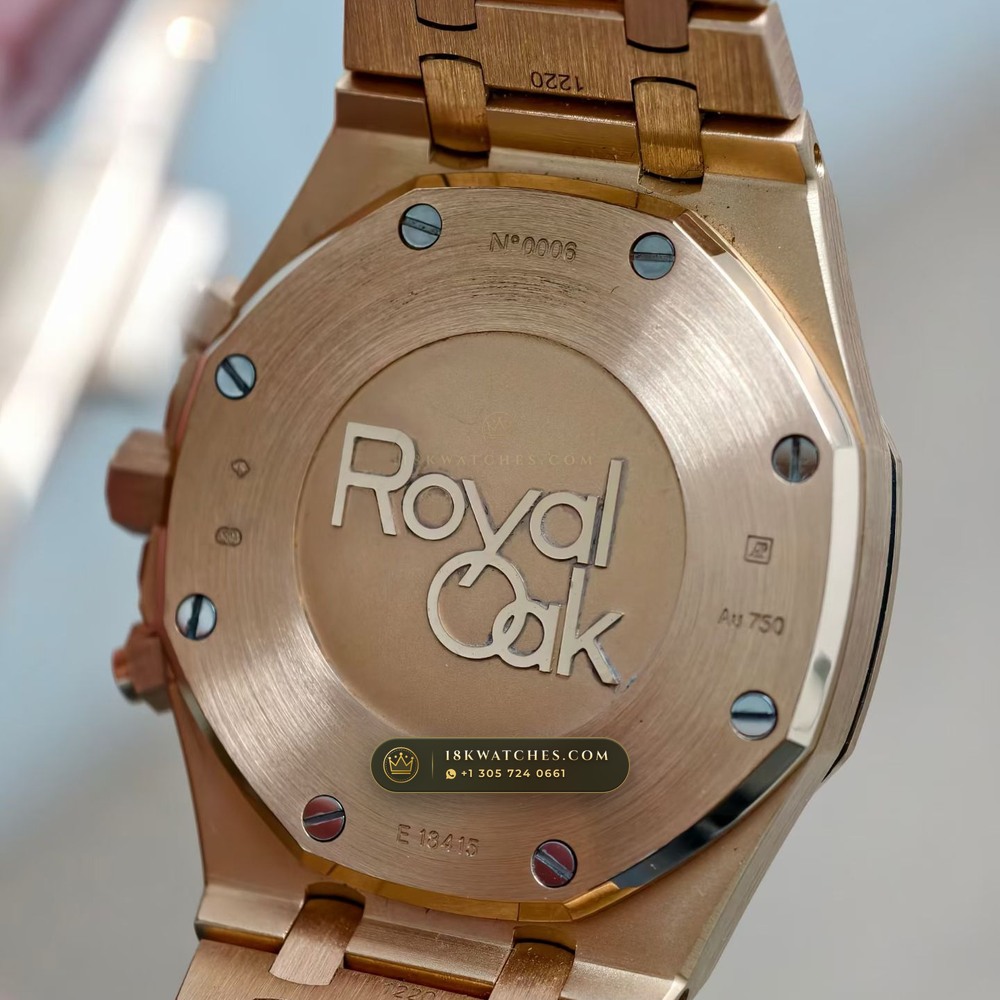 Audemars Piguet Royal Oak Selfwinding Chronograph 41mm 18K Rose Gold Ref. 26331OR — Studio Gallery Plate VII in 18K Rose Gold Au750 (246.2g Verified Mass, Audemars Piguet Cal. 2385 Column-Wheel Chronograph)