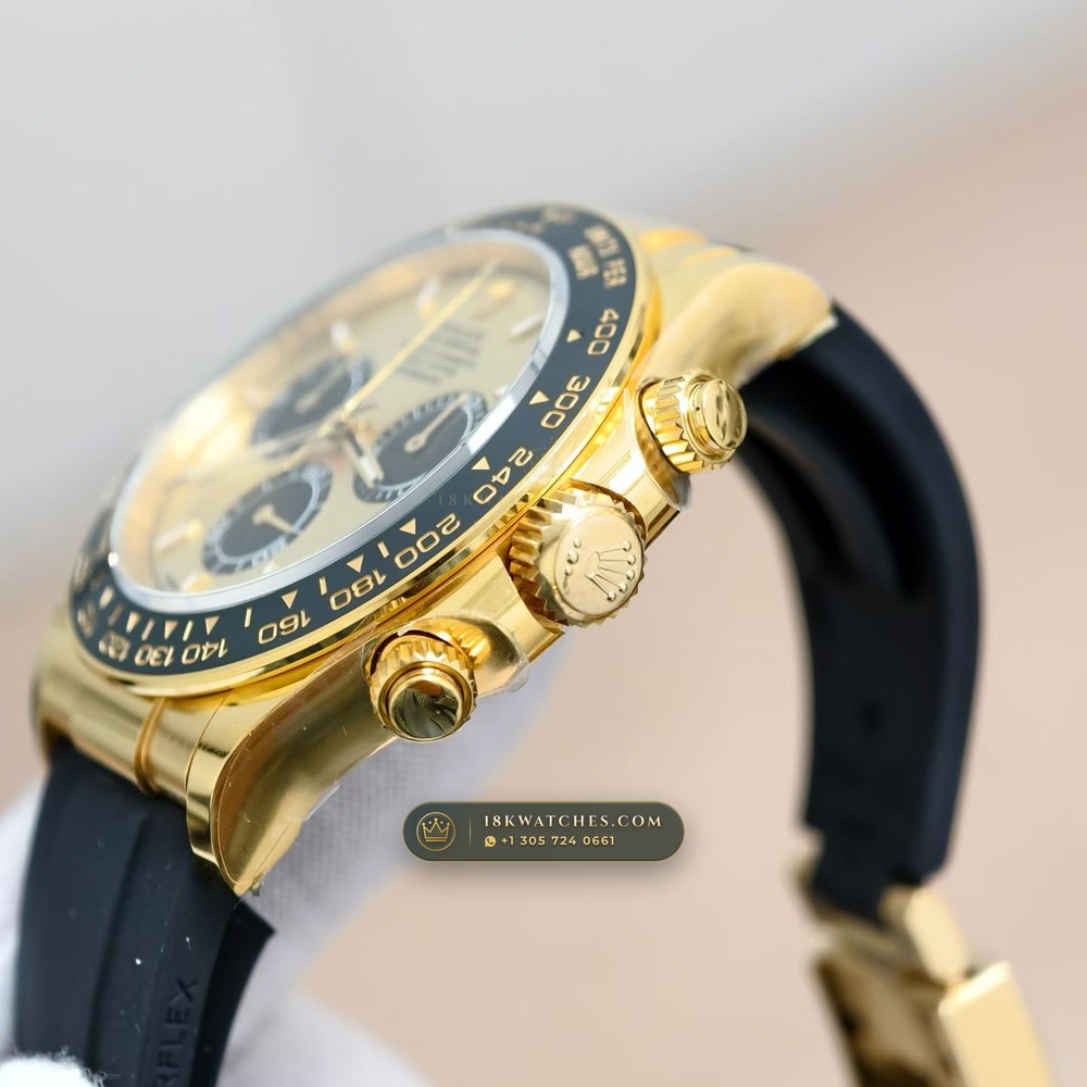 Rolex Cosmograph Daytona 18K Yellow Gold Ref. 126518 — Studio Gallery Plate IV in 18K Yellow Gold Au750 (160.7g Verified Mass, Rolex Manufacture Cal. 4131 - 72h Power Reserve)