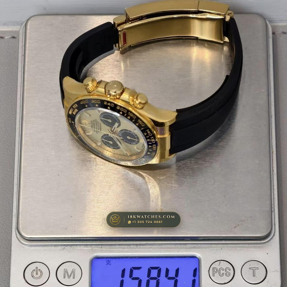 Rolex Cosmograph Daytona 18K Yellow Gold Ref. 126518 — Studio Gallery Plate VIII in 18K Yellow Gold Au750 (160.7g Verified Mass, Rolex Manufacture Cal. 4131 - 72h Power Reserve)