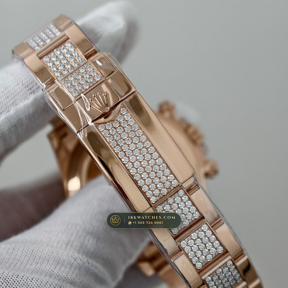 Rolex Cosmograph Daytona Rainbow Sapphire Bezel 18K Everose Gold Custom SW Dial Deep Crystal Optics Ref. 116595RBOW — Studio Gallery Plate VI in 18K Rose Gold Au750 (216.6g Verified Mass, Rolex Manufacture Cal. 4130 - 72h Power Reserve)