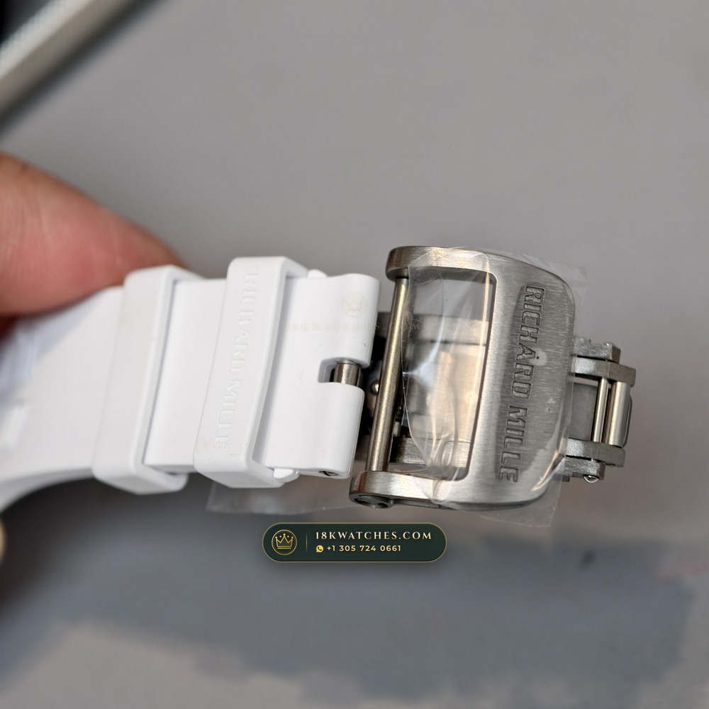 Richard Mille RM 055 Bubba Watson Manual Winding Master Watchmaker Spec — Studio Gallery Plate X in ATZ White Ceramic & Grade 5 Titanium (66.9g Verified Mass, Richard Mille Cal. RMUL2 Grade 5 Titanium Skeleton)