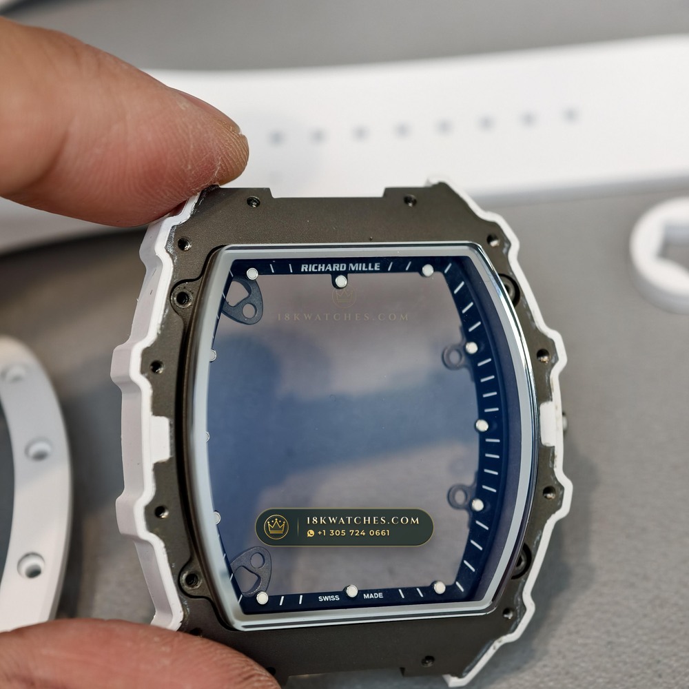 Richard Mille RM 055 Bubba Watson Manual Winding Master Watchmaker Spec — Studio Gallery Plate IV in ATZ White Ceramic & Grade 5 Titanium (66.9g Verified Mass, Richard Mille Cal. RMUL2 Grade 5 Titanium Skeleton)