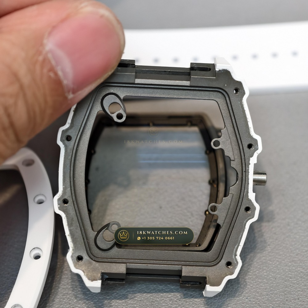 Richard Mille RM 055 Bubba Watson Manual Winding Master Watchmaker Spec — Studio Gallery Plate V in ATZ White Ceramic & Grade 5 Titanium (66.9g Verified Mass, Richard Mille Cal. RMUL2 Grade 5 Titanium Skeleton)