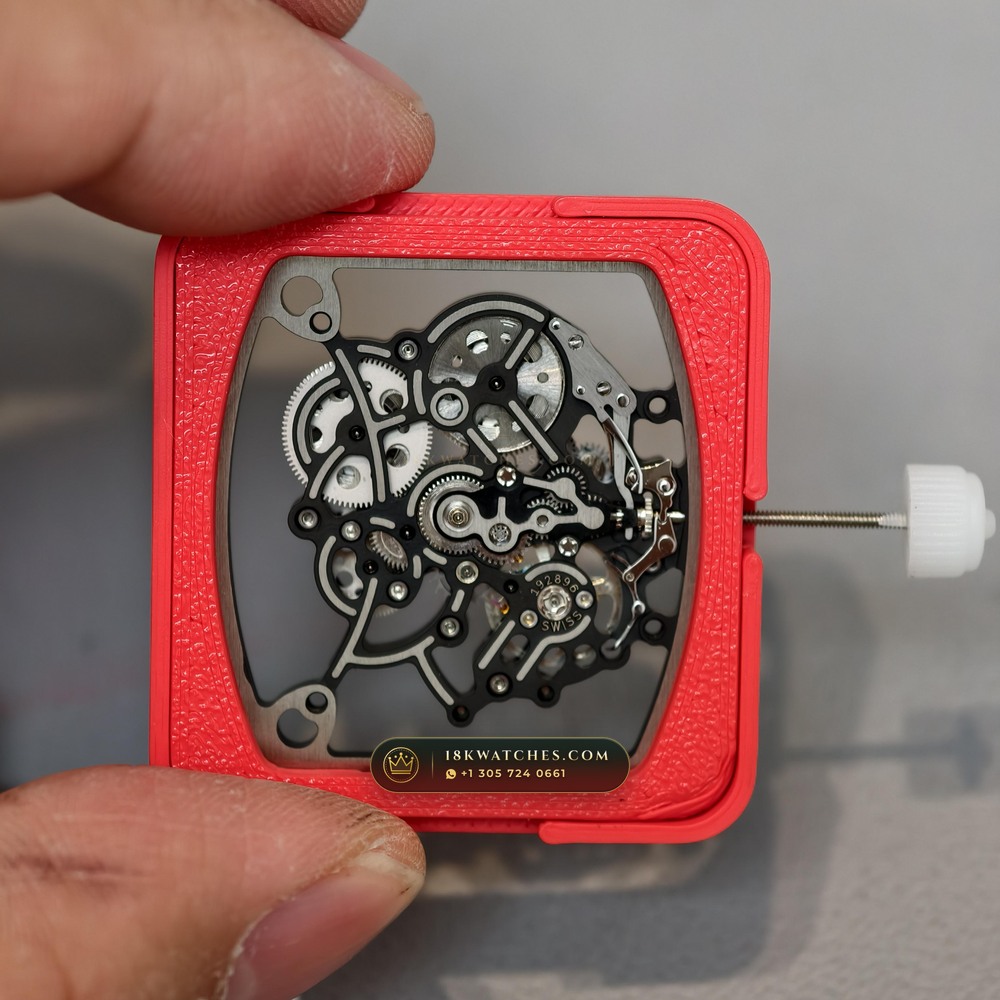 Richard Mille RM 055 Bubba Watson Manual Winding Master Watchmaker Spec — Studio Gallery Plate VI in ATZ White Ceramic & Grade 5 Titanium (66.9g Verified Mass, Richard Mille Cal. RMUL2 Grade 5 Titanium Skeleton)