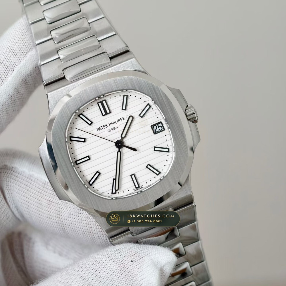 Patek Philippe Nautilus Self-Winding Hand-Chamfered Bevel Spec Ref. 5711A — Studio Gallery Plate II in 904L Stainless Steel Custom Architecture (114.9g Verified Mass, Patek Philippe Cal. 26-330 S C / Cal. 324 S C - 21K Gold Rotor)