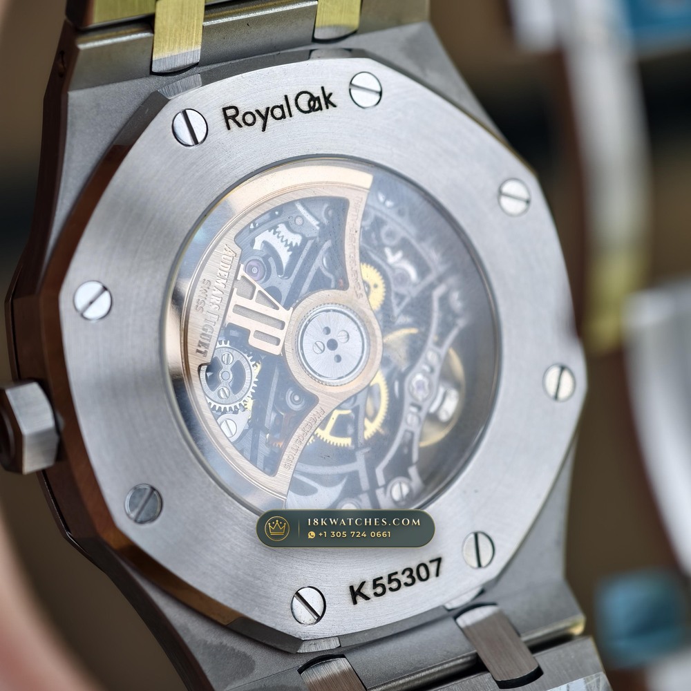 Audemars Piguet Royal Oak Double Balance Wheel Openworked 41mm 22K Gold Rotor 5-Axis CNC Case Ref. 15407ST.OO.1220ST.01 — Studio Gallery Plate VI in 904L Stainless Steel Custom Architecture (162.0g Verified Mass, Audemars Piguet Cal. 3132 Dual-Balance Openworked)