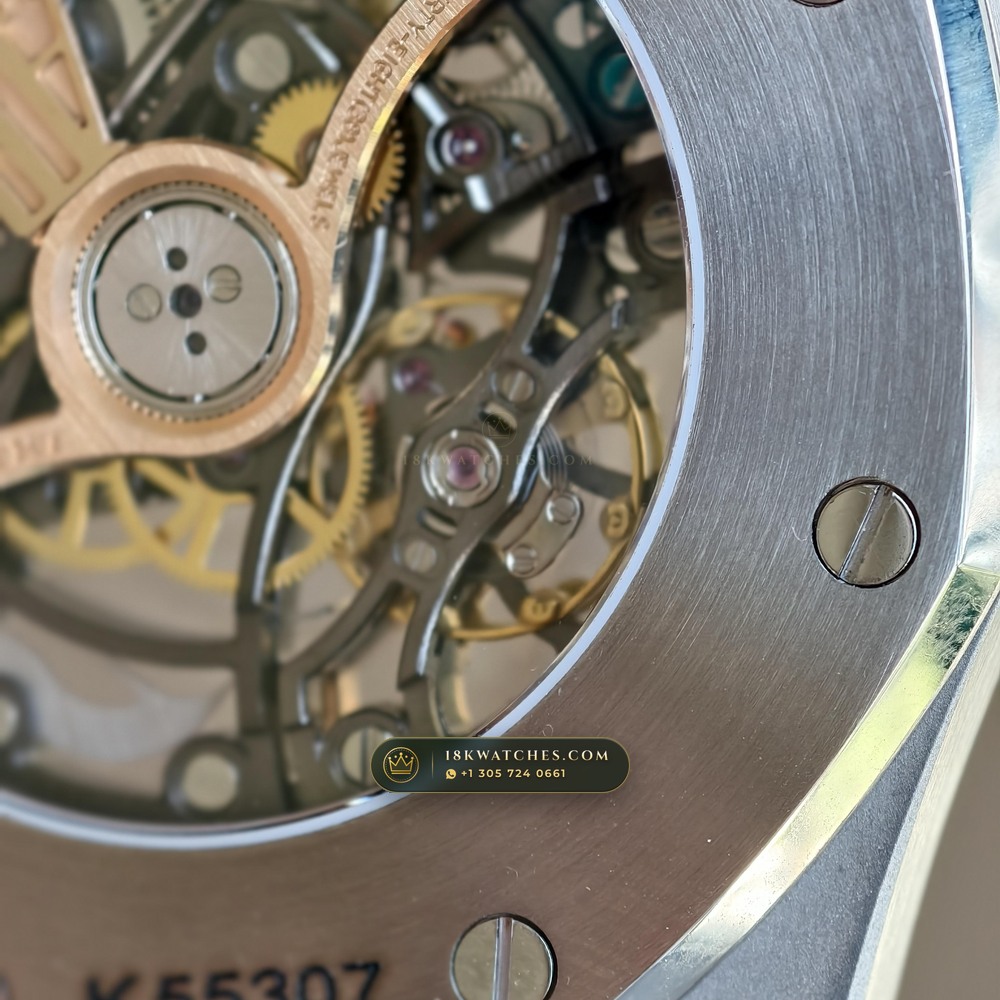 Audemars Piguet Royal Oak Double Balance Wheel Openworked 41mm 22K Gold Rotor 5-Axis CNC Case Ref. 15407ST.OO.1220ST.01 — Studio Gallery Plate VII in 904L Stainless Steel Custom Architecture (162.0g Verified Mass, Audemars Piguet Cal. 3132 Dual-Balance Openworked)