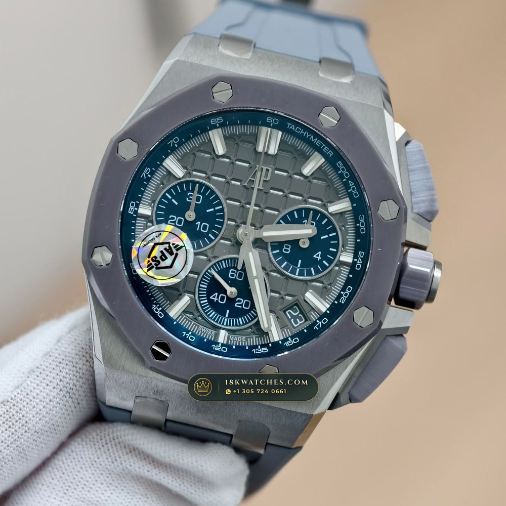 Audemars Piguet Royal Oak Offshore Selfwinding Chronograph 43mm Ref. 26420IO.OO.A009CA.01 — Studio Gallery Plate III in 904L Stainless Steel Custom Architecture (131.6g Verified Mass, Audemars Piguet Cal. 4401 Flyback Chronograph)