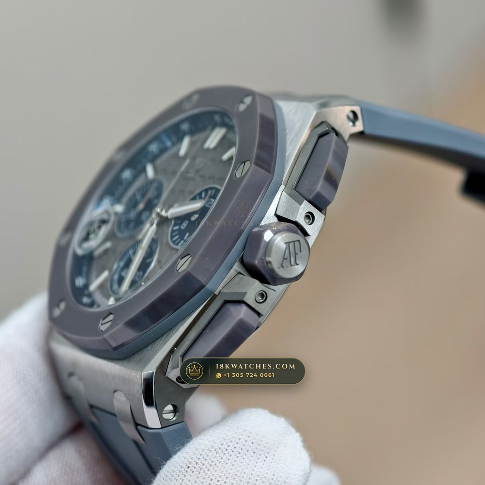 Audemars Piguet Royal Oak Offshore Selfwinding Chronograph 43mm Ref. 26420IO.OO.A009CA.01 — Studio Gallery Plate VI in 904L Stainless Steel Custom Architecture (131.6g Verified Mass, Audemars Piguet Cal. 4401 Flyback Chronograph)