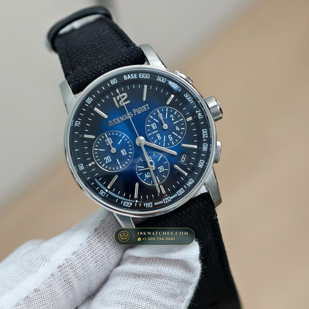 Audemars Piguet Code 11.59 Selfwinding Chronograph 41mm 18K White Gold Ref. 26393BC.OO.A002KB.01 — Studio Gallery Plate II in 18K White Gold Au750 (136.2g Verified Mass, Audemars Piguet Cal. 4401 Flyback Chronograph)