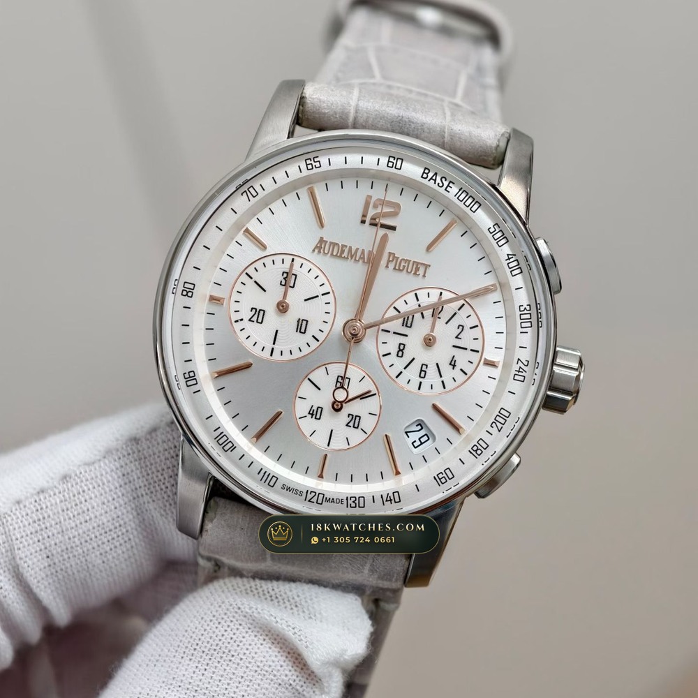 Audemars Piguet Code 11.59 Selfwinding Chronograph 41mm 18K Rose Gold Ref. 26393CR.OO.A009CR.01 — Studio Gallery Plate III in 18K Rose Gold Au750 (136.5g Verified Mass, Audemars Piguet Cal. 4401 Flyback Chronograph)