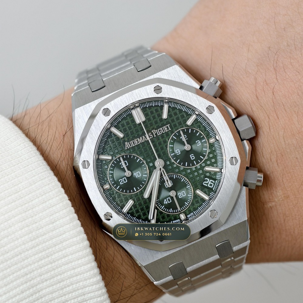 Audemars Piguet Royal Oak Selfwinding Chronograph 41mm Hand-Chamfered Bevel Spec Ref. 26240ST — Studio Gallery Plate XII in 904L Stainless Steel Custom Architecture (180.3g Verified Mass, Audemars Piguet Cal. 4401 Flyback Chronograph)