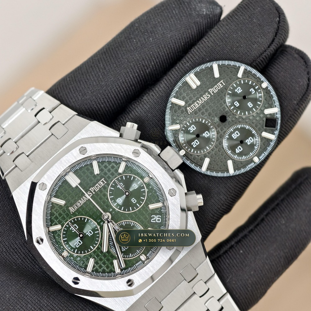 Audemars Piguet Royal Oak Selfwinding Chronograph 41mm Hand-Chamfered Bevel Spec Ref. 26240ST — Studio Gallery Plate II in 904L Stainless Steel Custom Architecture (180.3g Verified Mass, Audemars Piguet Cal. 4401 Flyback Chronograph)