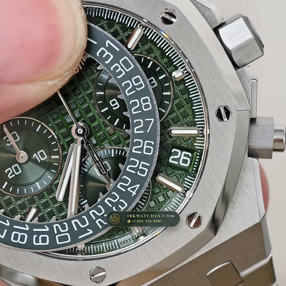 Audemars Piguet Royal Oak Selfwinding Chronograph 41mm Hand-Chamfered Bevel Spec Ref. 26240ST — Studio Gallery Plate III in 904L Stainless Steel Custom Architecture (180.3g Verified Mass, Audemars Piguet Cal. 4401 Flyback Chronograph)