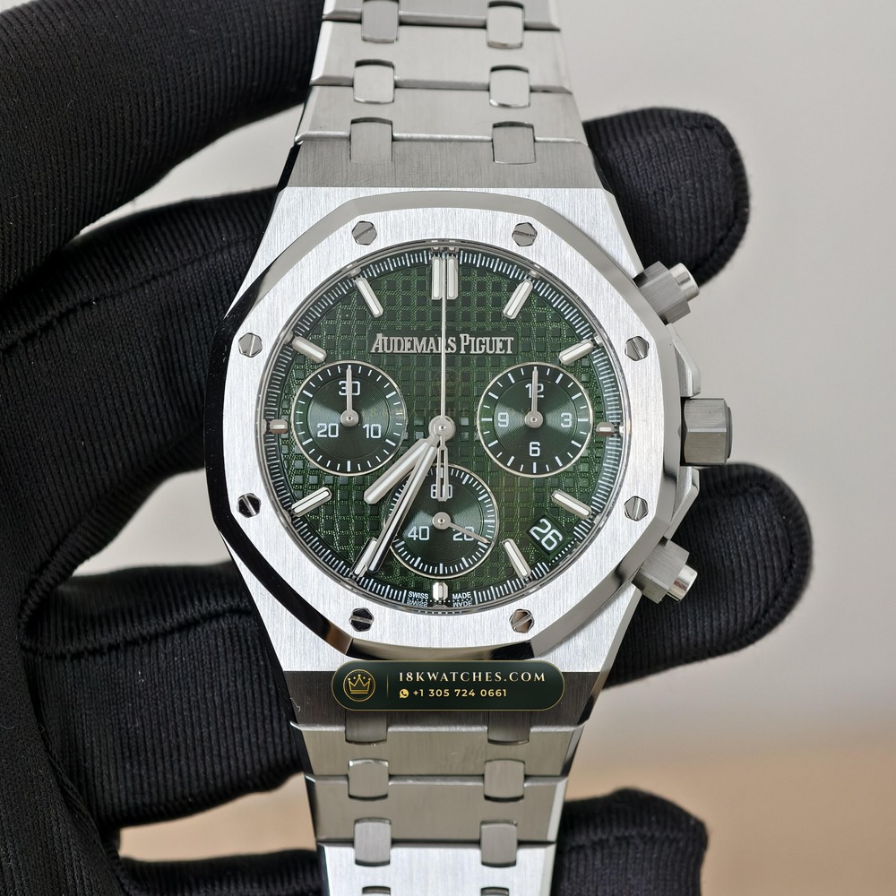 Audemars Piguet Royal Oak Selfwinding Chronograph 41mm Hand-Chamfered Bevel Spec Ref. 26240ST — Studio Gallery Plate V in 904L Stainless Steel Custom Architecture (180.3g Verified Mass, Audemars Piguet Cal. 4401 Flyback Chronograph)