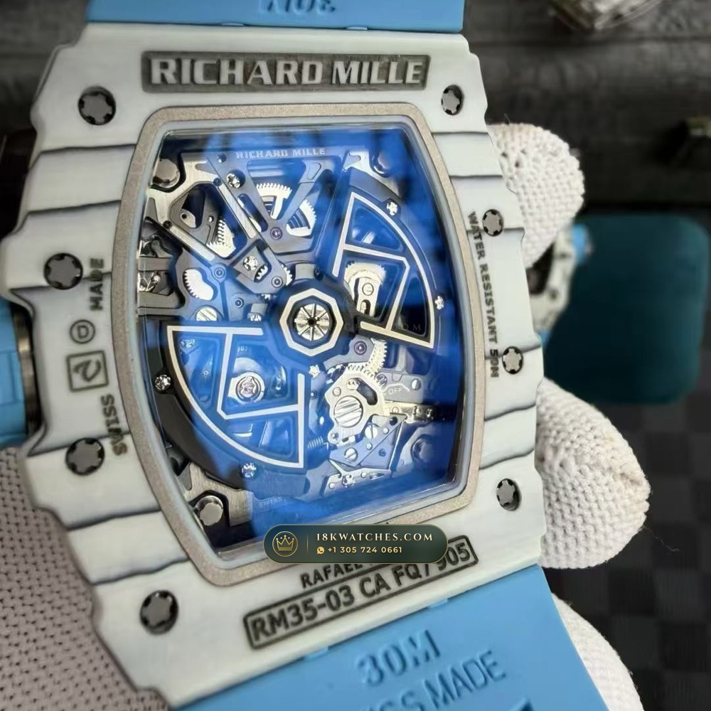 Richard Mille RM 35-03 Automatic Rafael Nadal Geneva Atelier Spec — Studio Gallery Plate V in Carbon TPT & Grade 5 Titanium (50.7g Verified Mass, Richard Mille Cal. RMAL2 Butterfly Split-Rotor)