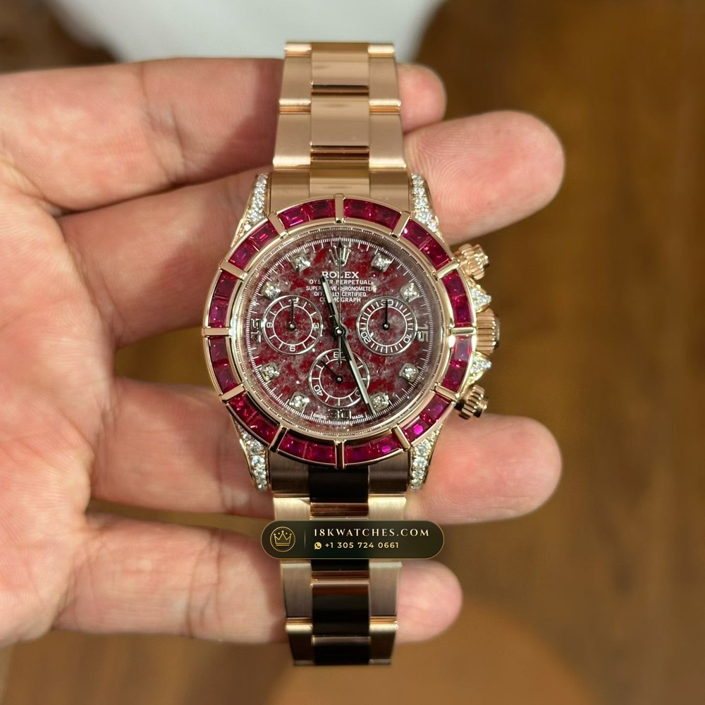 Rolex Cosmograph Daytona Crimson Rubellite Dial & Ruby Bezel 18K Everose Gold Ref. 126505