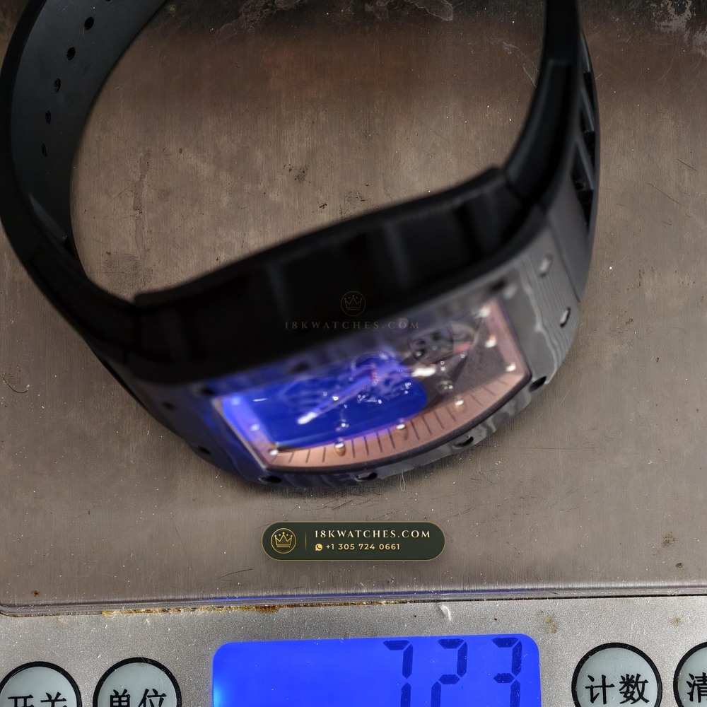 Richard Mille RM 055 Bubba Watson Manual Winding Asia Limited Edition — Studio Gallery Plate X in Carbon TPT & Grade 5 Titanium (66.8g Verified Mass, Richard Mille Cal. RMUL2 Grade 5 Titanium Skeleton)