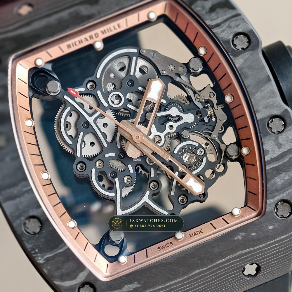 Richard Mille RM 055 Bubba Watson Manual Winding Asia Limited Edition — Studio Gallery Plate IV in Carbon TPT & Grade 5 Titanium (66.8g Verified Mass, Richard Mille Cal. RMUL2 Grade 5 Titanium Skeleton)