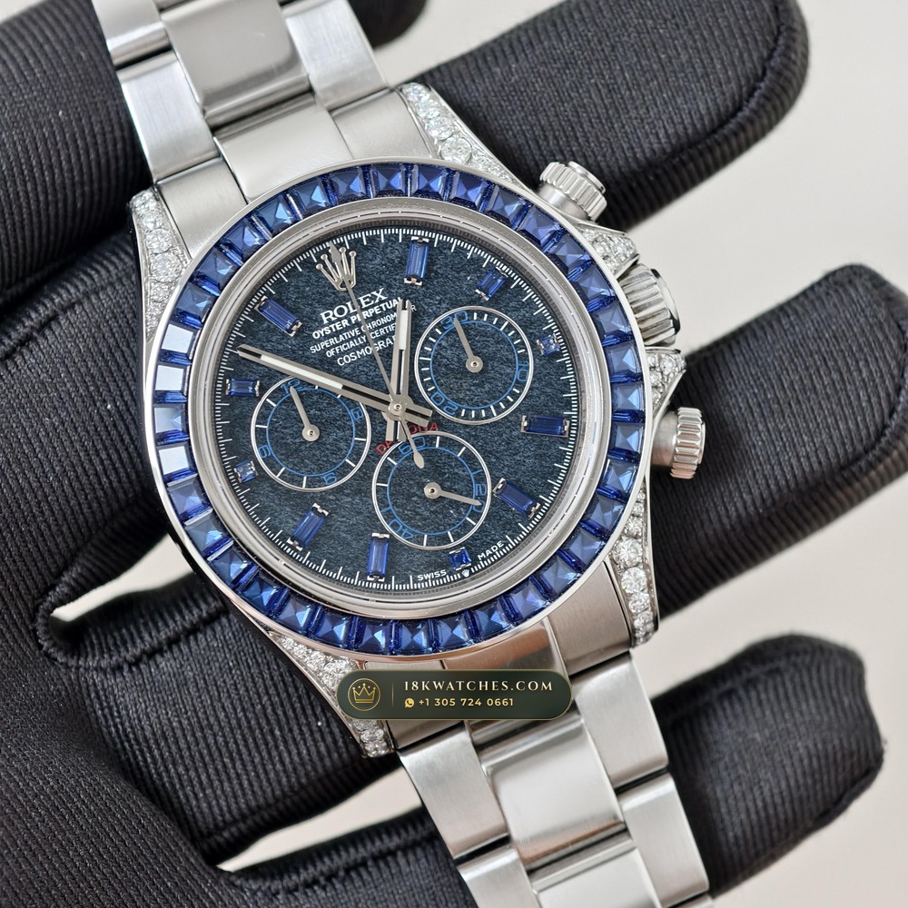 Rolex Cosmograph Daytona Black Obsidian Dial & Sapphire Bezel 18K White Gold 5-Axis CNC Case Ref. 126599TSA — Studio Gallery Plate II in 18K White Gold Au750 (216.2g Verified Mass, Rolex Manufacture Cal. 4131 - 72h Power Reserve)