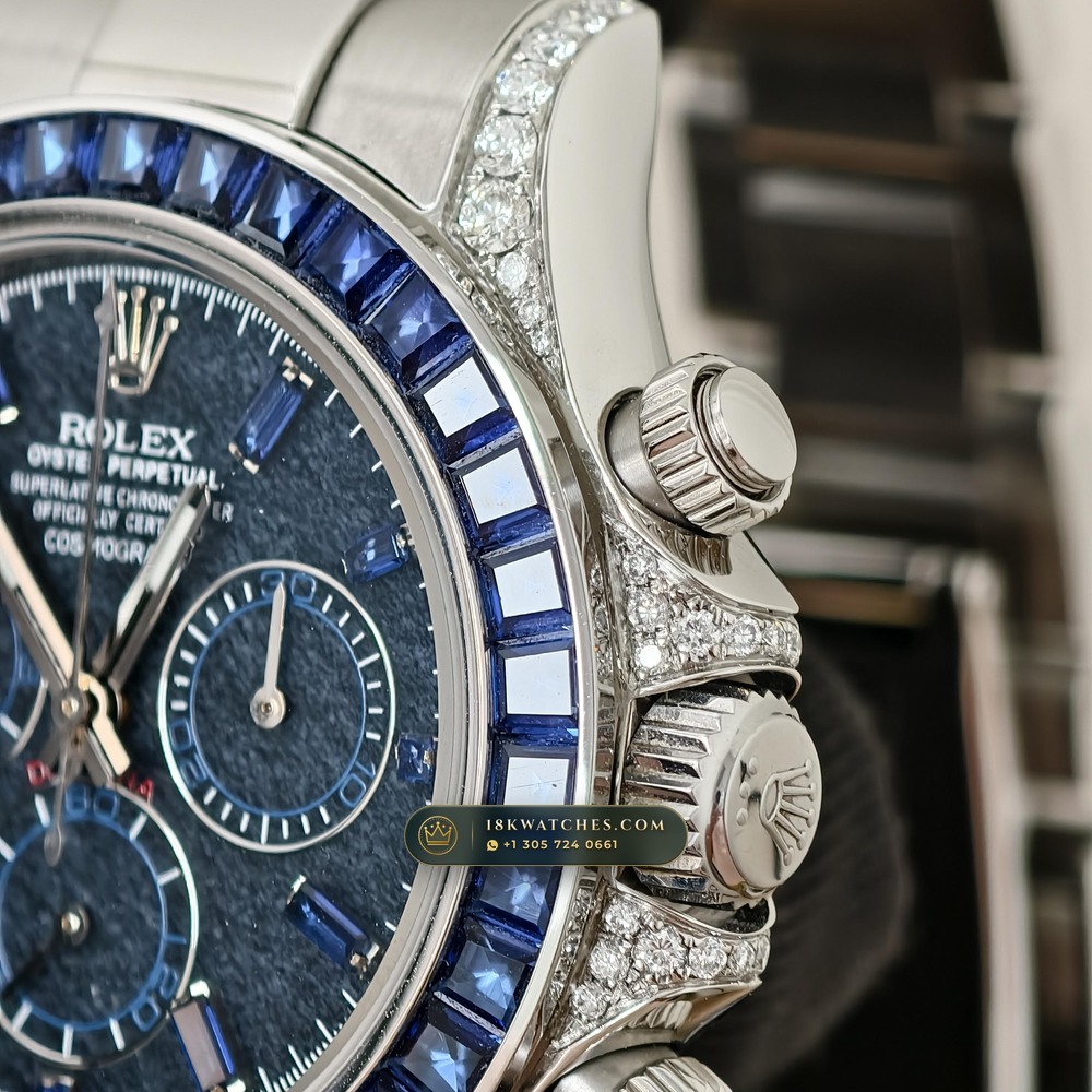 Rolex Cosmograph Daytona Black Obsidian Dial & Sapphire Bezel 18K White Gold 5-Axis CNC Case Ref. 126599TSA — Studio Gallery Plate IV in 18K White Gold Au750 (216.2g Verified Mass, Rolex Manufacture Cal. 4131 - 72h Power Reserve)