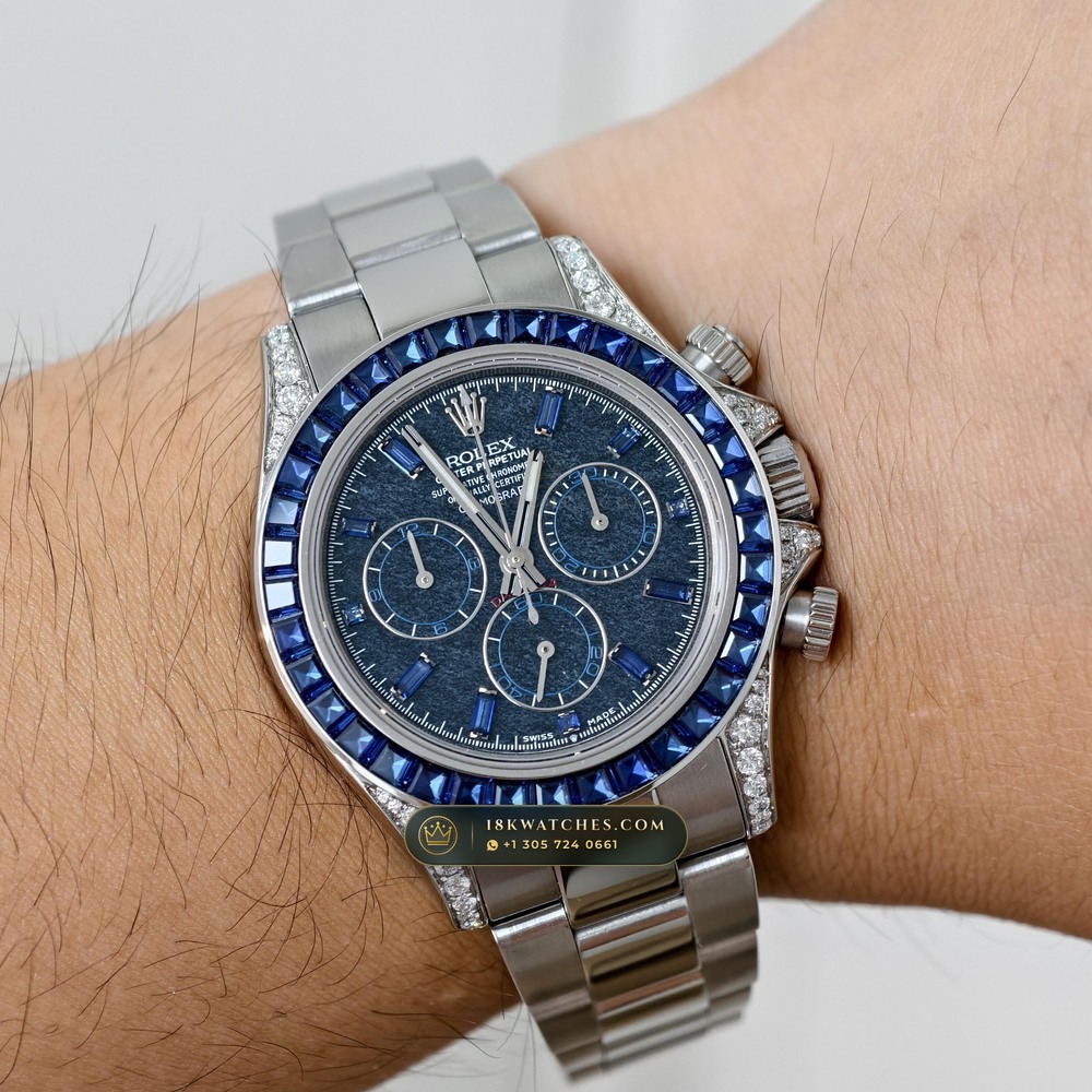 Rolex Cosmograph Daytona Black Obsidian Dial & Sapphire Bezel 18K White Gold 5-Axis CNC Case Ref. 126599TSA — Studio Gallery Plate VIII in 18K White Gold Au750 (216.2g Verified Mass, Rolex Manufacture Cal. 4131 - 72h Power Reserve)