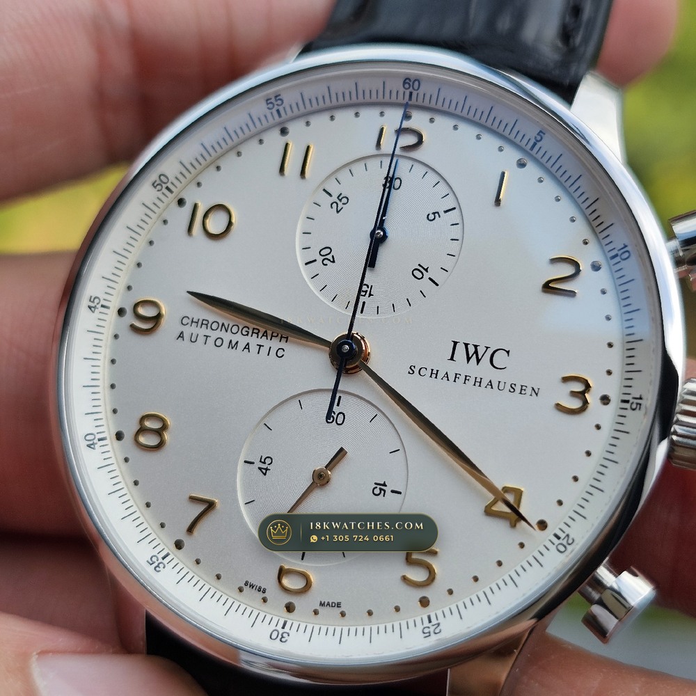 IWC Schaffhausen IWC Portugieser Chronograph 40.9mm Silver Dial Ref. IW371445 — Studio Gallery Plate II in 904L Stainless Steel Custom Architecture (81.5g Verified Mass, IWC Manufacture Cal. 69355 / Cal. 52010)